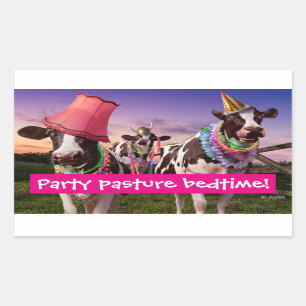 Sticker Rectangulaire Fête jusqu'à ce que les vaches rentrent chez elles