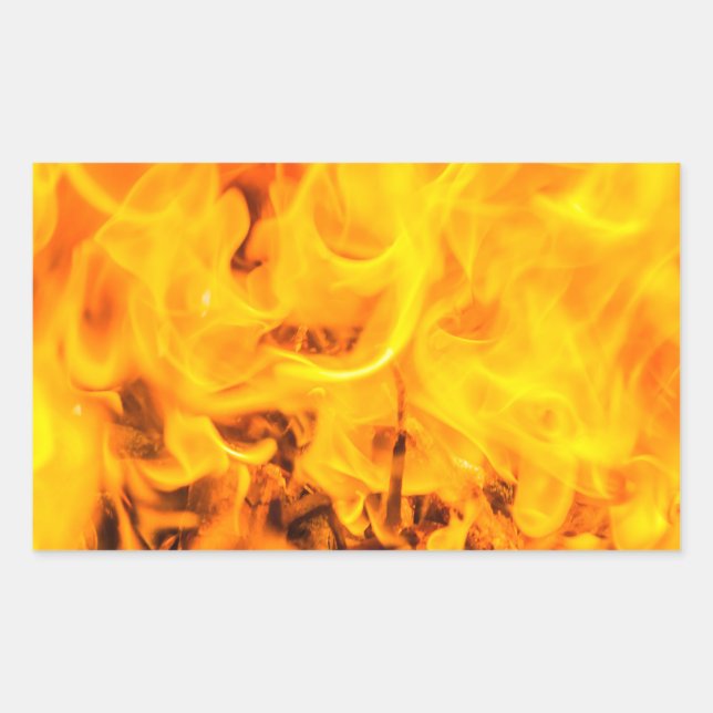Sticker Rectangulaire Feu et flammes (Devant)