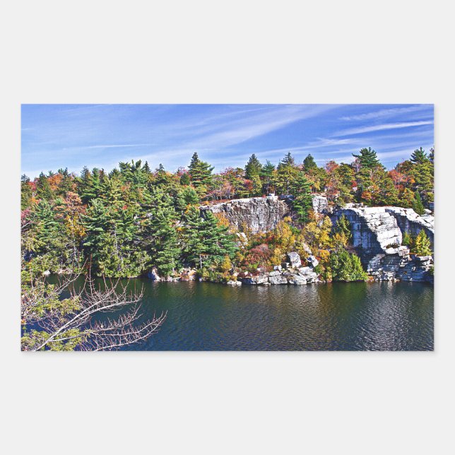 Sticker Rectangulaire Feuillage d'automne autour du lac Minnewaska (Devant)