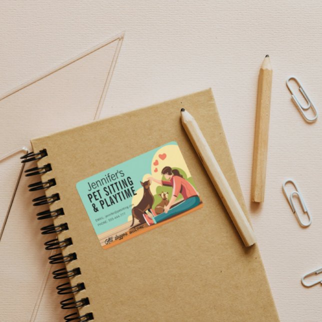 Sticker Rectangulaire Feuille d'autocollant pour chien de garde et de je (Créateur téléchargé)