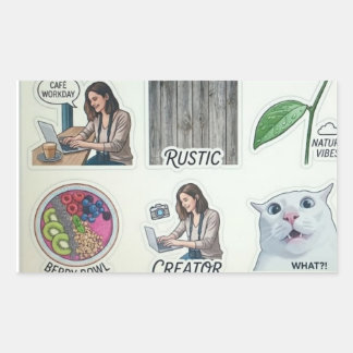 Sticker Rectangulaire Feuille d'autocollants Créateur Moderne & Nature -
