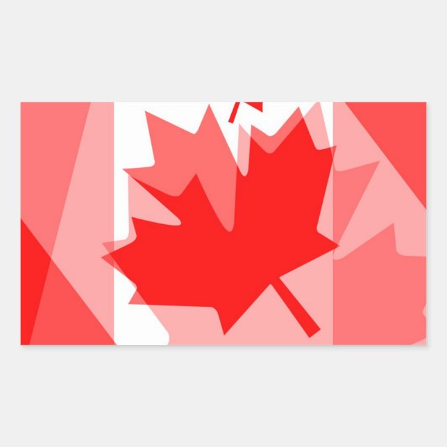Sticker Rectangulaire Feuille d'érable canadienne partout dans Style CAN (Devant)