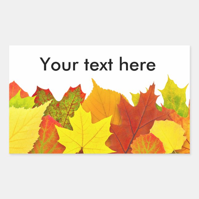 Sticker Rectangulaire Feuilles d'automne colorées (Devant)