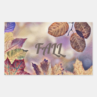 Sticker Rectangulaire Feuilles d'automne colorées aux couleurs de l'auto