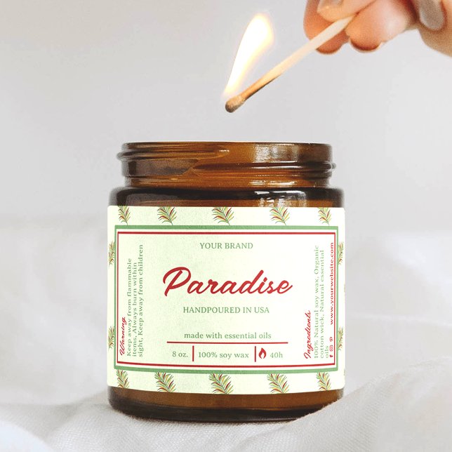 Sticker Rectangulaire Feuilles de palmiers tropicaux enroulent autour du (Créateur téléchargé)