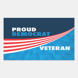 Sticker Rectangulaire Fière Démocrate vétéran