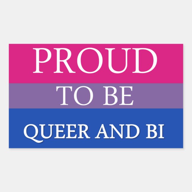 Sticker Rectangulaire Fière d'être gay et bi (Devant)