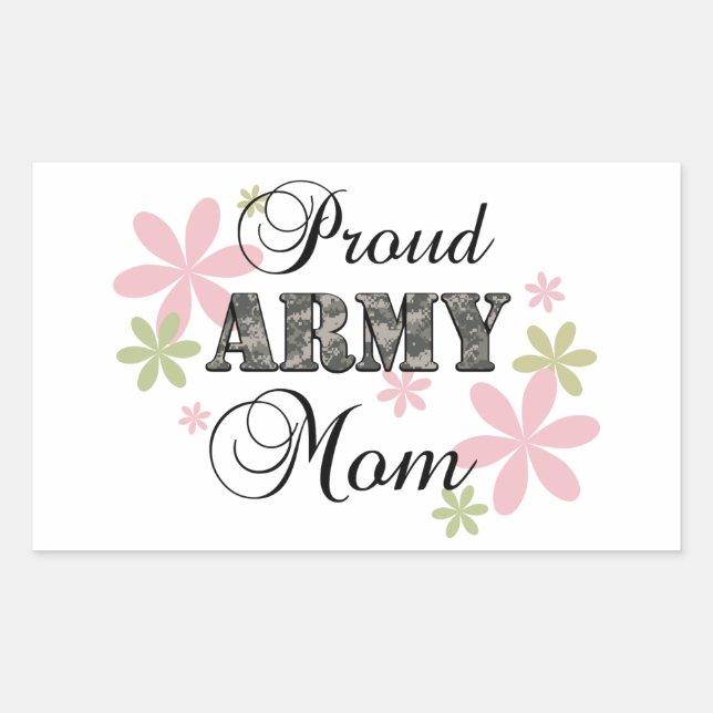 Sticker Rectangulaire Fière maman de l'Armée [fl c] (Devant)