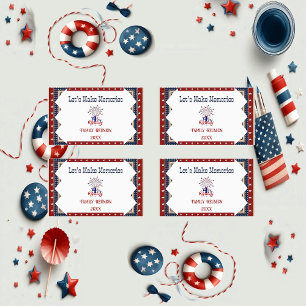 Sticker Rectangulaire Fière Réunion de famille 4 Juillet Étoiles Fraprac