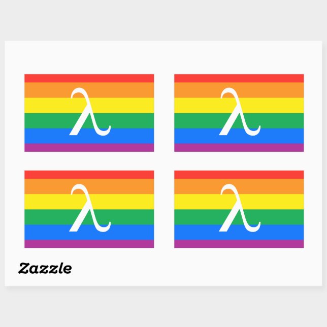 Sticker Rectangulaire Fierté LGBT et activisme Lambda (Feuille)