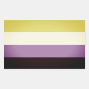 Sticker Rectangulaire Fierté non binaire