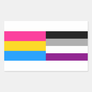 Sticker Rectangulaire Fierté Pansexual/asexuelle marque l'autocollant