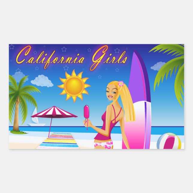 Sticker Rectangulaire Filles de Californie (Devant)