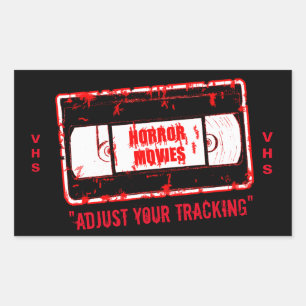 Sticker Rectangulaire Films d'horreur - la cassette vidéo ajustent votre