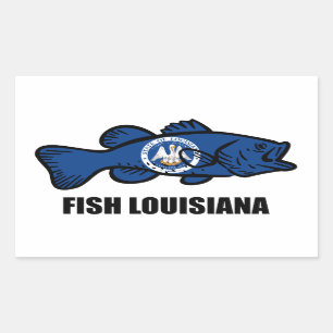 Sticker Rectangulaire Fish Louisiana