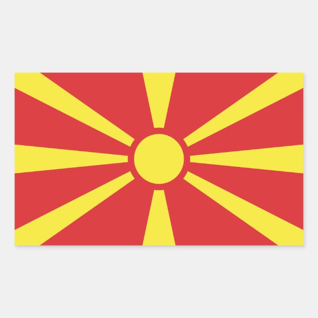 Sticker Rectangulaire Flag de Macedonia (Devant)