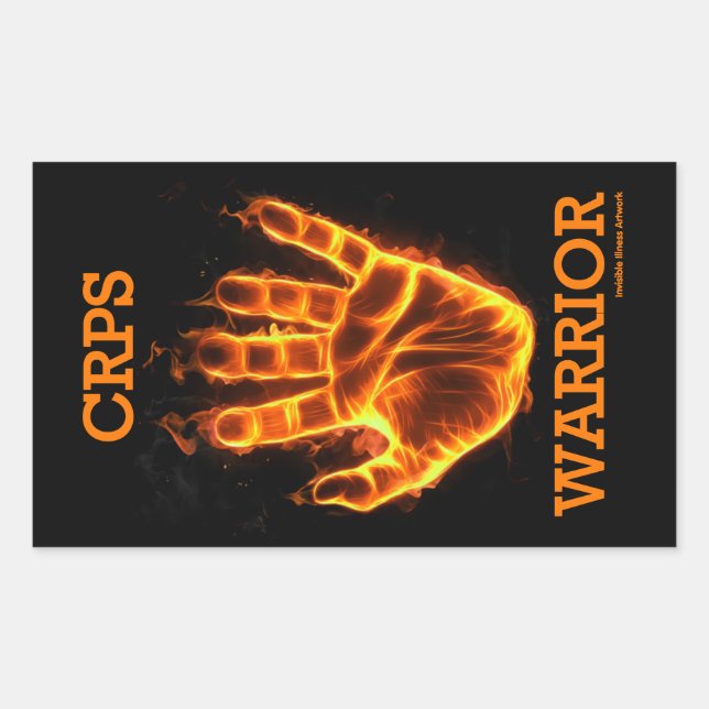 Sticker Rectangulaire Flammes/mains...CRPS (Devant)