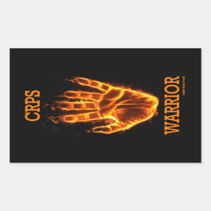 Sticker Rectangulaire Flammes/mains...CRPS
