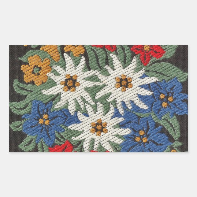 Sticker Rectangulaire Fleur alpine suisse Edelweiss (Devant)