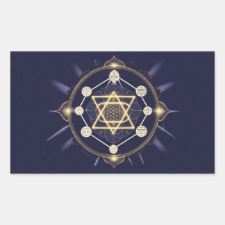 Sticker Rectangulaire Fleur de l'Infini — Géométrie Sacrée Céleste