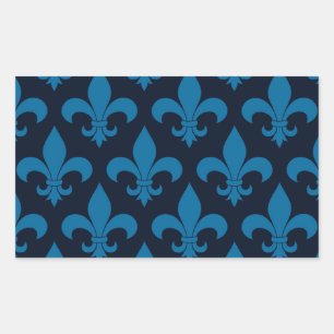 Sticker Rectangulaire Fleur de lis Motif