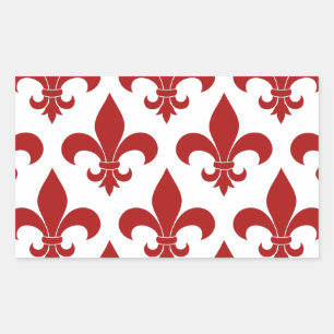 Sticker Rectangulaire Fleur de lis Motif Classic