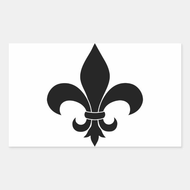 Sticker Rectangulaire Fleur de lis Motif Classic (Devant)