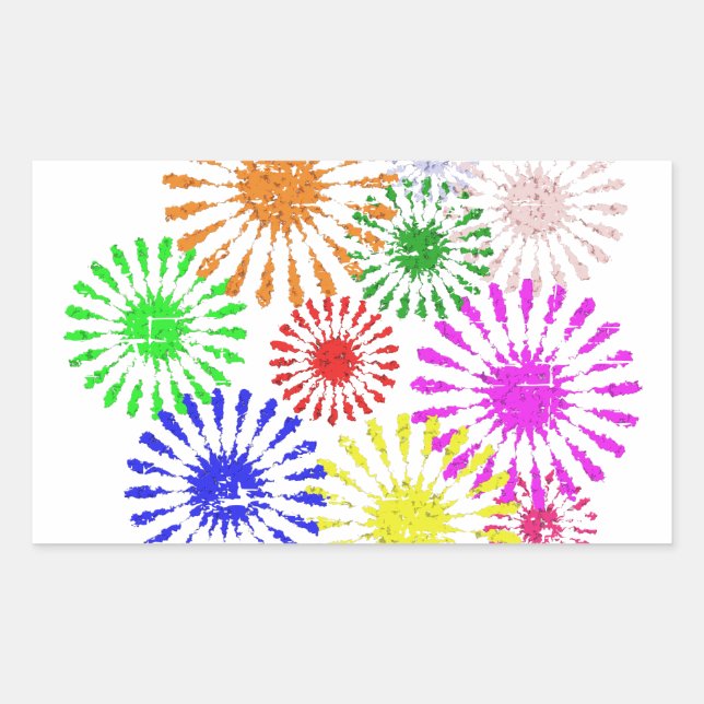 Sticker Rectangulaire Fleur en panne (Devant)