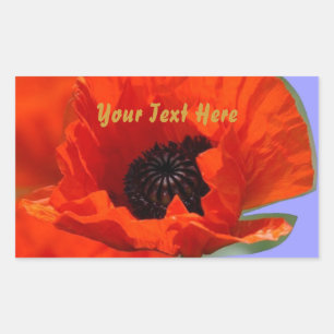 Sticker Rectangulaire Fleur Rouge Avec Violet