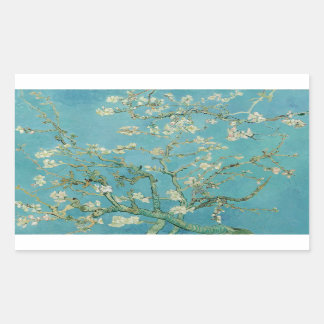 Sticker Rectangulaire Fleurs d'amandes par Vincent Van Gogh Art