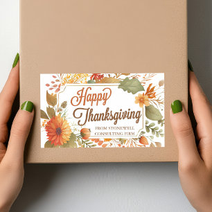 Sticker Rectangulaire Fleurs d'automne bon thanksgiving Affaires personn