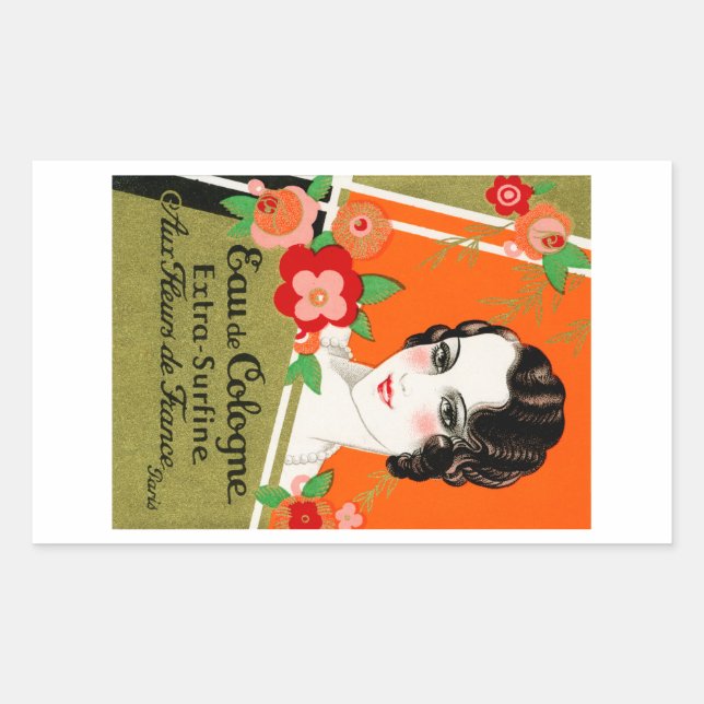 Sticker Rectangulaire Fleurs de France parfum 1925 (Devant)