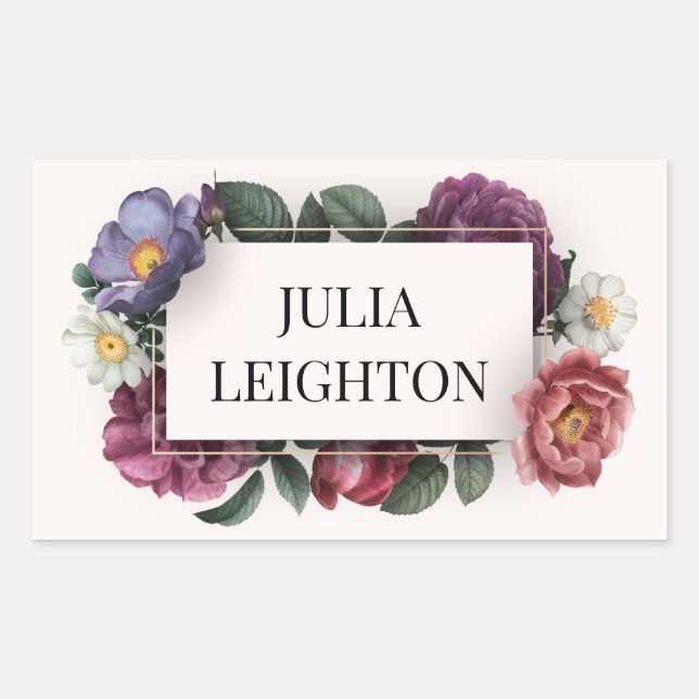 Sticker Rectangulaire Fleurs Sombres (Devant)