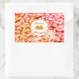 Sticker Rectangulaire Floral rose Élégant Moderne 21e anniversaire