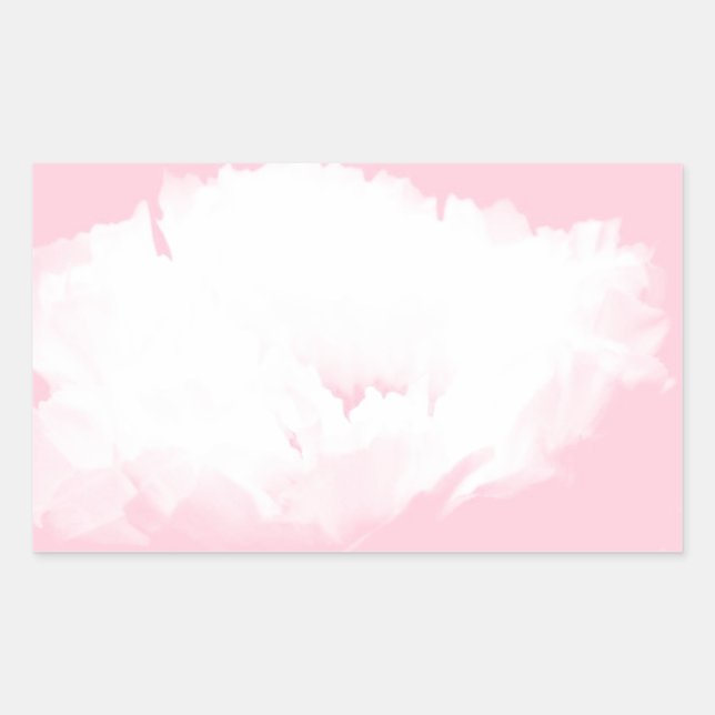 Sticker rectangulaire floral rose pâle (Devant)