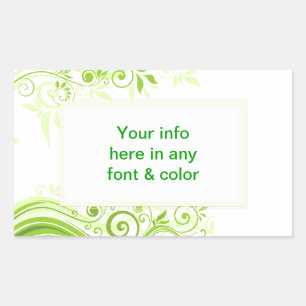 Sticker Rectangulaire Flore en teintes de vert frais