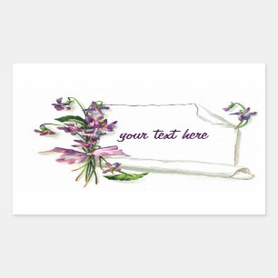Sticker Rectangulaire Flore printanière Conception personnalisée