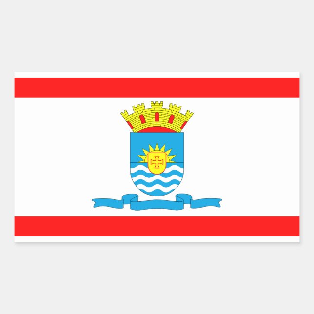 Sticker Rectangulaire Florianópolis, drapeau de la ville brésilienne Sti (Devant)