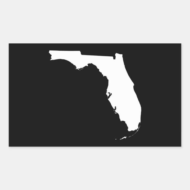 Sticker Rectangulaire Floride en blanc et noir (Devant)