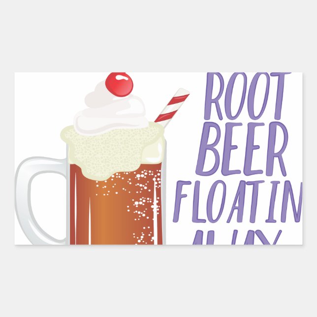 Sticker Rectangulaire Flotte de bière racine (Devant)