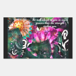 Sticker Rectangulaire Force Inspirationnel Abstrait Whimsical Horse
