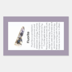 Sticker Rectangulaire Forfait Fluorite Crystal Signification Bijoux Gems