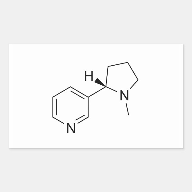 Sticker Rectangulaire formule chimique de nicotine éléments du symbole s (Devant)