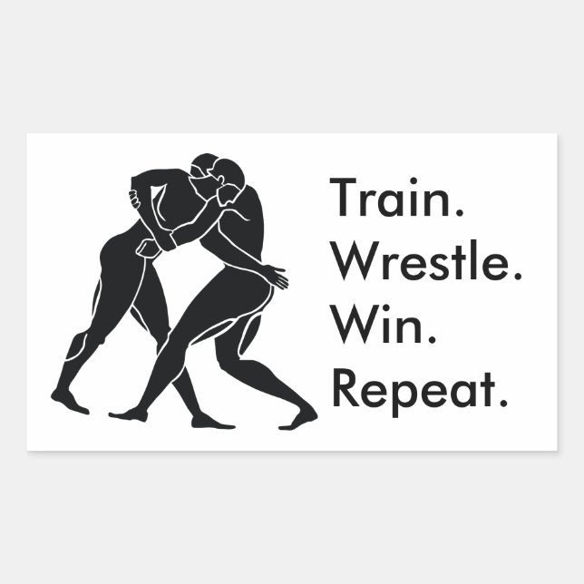 Sticker Rectangulaire Formule gagnante de lutte sportive grecque (Devant)