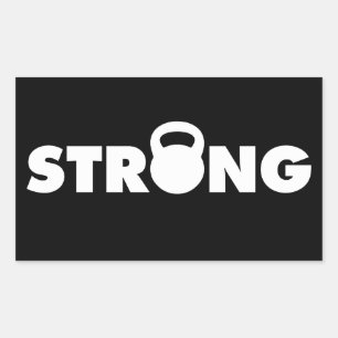 Sticker Rectangulaire FORT - Kettlebell entraînement Motivation