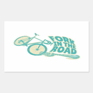 Sticker Rectangulaire Fourche dans la rue Funny vélo
