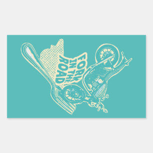 Sticker Rectangulaire Fourche dans le crash de moto routier