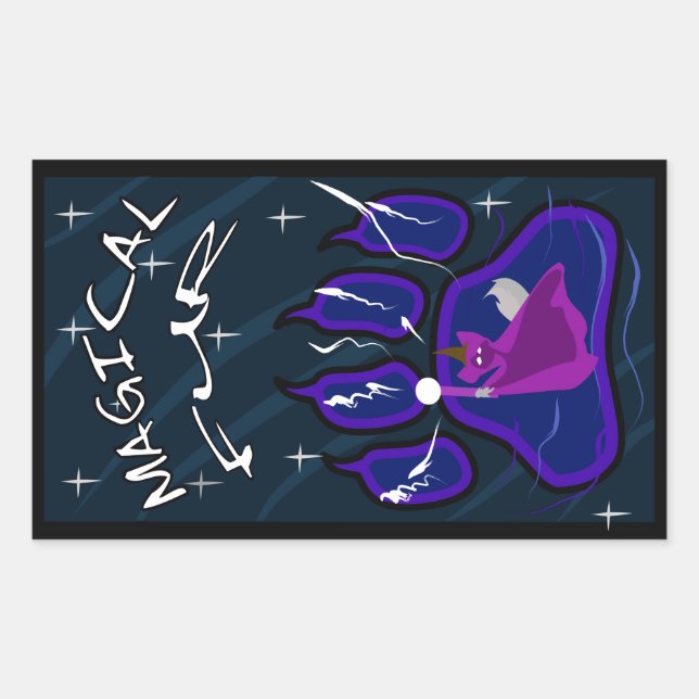Sticker Rectangulaire Fourrure magique (Devant)