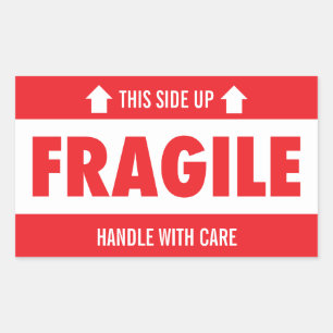 Sticker Rectangulaire Fragile Haut Vers Le Haut Manipuler Avec Soin