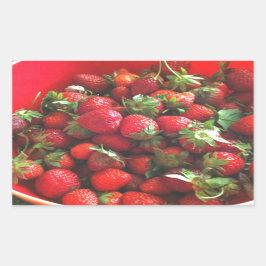 Sticker Rectangulaire Fraises classiques